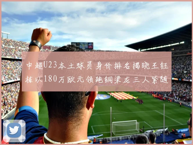 中超U23本土球员身价排名揭晓王钰栋以180万欧元领跑铜梁龙三人紧随其后